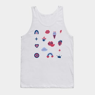 Set of fun, cheerful and hooligan stickers Tank Top